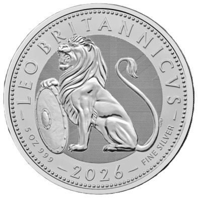 Moneda de Plata 10£-Libras-U.K. 5 oz.-British Lion-2026