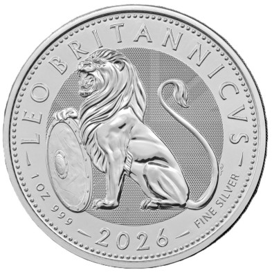 Moneda de Plata 2£ Libras-U.K. 1 oz.-British Lion-2026