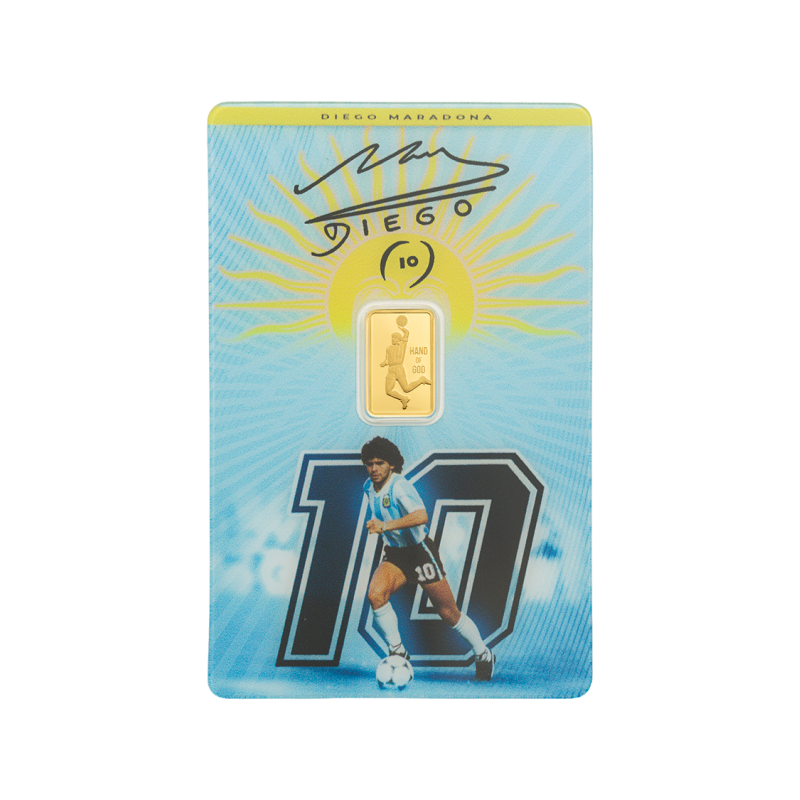 Lingote Oro 1 gramo PAMP- Maradona frontal