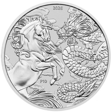 Moneda de Plata 1$ Dollar-Australia-1 Oz.-Myths&Legends-Dragon and Horse-2026