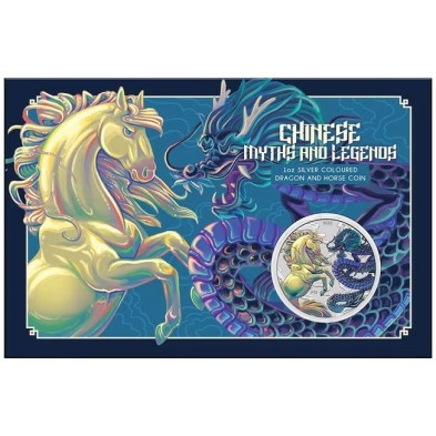 Moneda de Plata 1$ Dollar-Australia-1 Oz.-Myths&Legends-Dragon and Horse (Opalite-Blíster)-2026