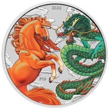 Moneda de Plata 1$ Dollar-Australia-1 Oz.-Myths&Legends-Dragon and Horse (Fire and Earth-Blíster)-2026