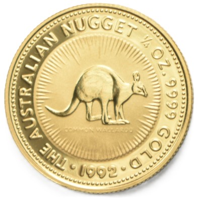 moneda oro 1/4 oz Kangaroo Australia 1992 reverso