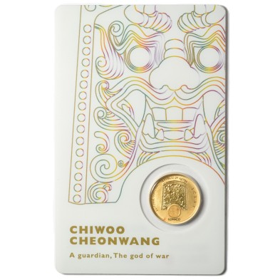Moneda De Oro 1 Clay-Corea del Sur-Chiwoo Cheonwang, A guardian, The god of war -  1/4 onza -2017