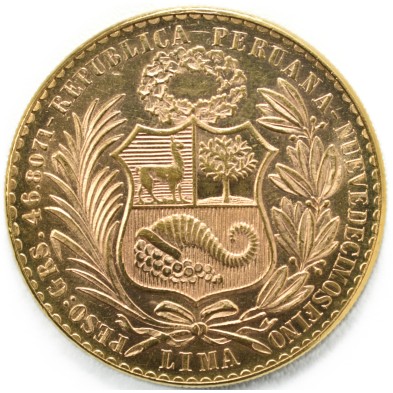 Moneda de Oro 100 Soles-Perú-1966