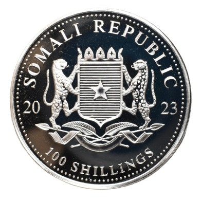 Moneda de Plata 100Sh Chelín-Somalia-1 Oz.-Elefante-Rabbit Privy-2023