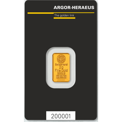 Lingote Oro 2,5 gramos Argor-Heraeus