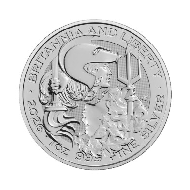 Moneda de Plata 2£ Libras-U.K. 1 oz.-Britannia and Liberty-2024