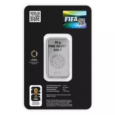 Lingote Plata 50 gramos Sempsa FIFA™ 2026