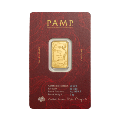 Lingote Oro 5 gramos PAMP Good Luck Phoenix
