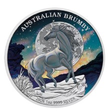 Moneda de plata 1 oz Australian Brumby 2026 edicion coloreada Perth Mint
