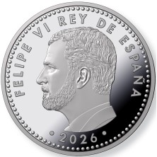 Anverso oficial Rey Felipe VI moneda de plata 5 euros Copa Mundial de la FIFA 2026