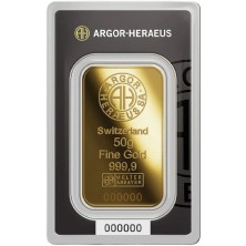 Nuevo blister oficial lingote de oro 1 oz Argor Heraeus 9999 certificado
