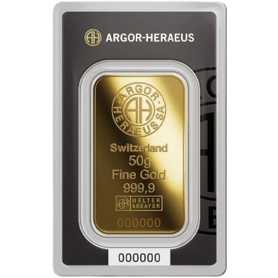 Lingote Oro 50 gramos Argor-Heraeus