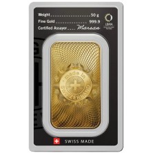 Reverso redisenado con patron guilloche y cruz suiza lingote de oro Argor Heraeus 1 onza