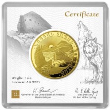 Moneda de oro 1 oz Arca de Noe Armenia 2026 con paloma y Monte Ararat