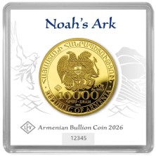 Anverso oficial escudo de armas de Armenia moneda de oro 50000 Drams 2026