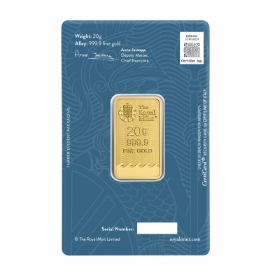 Lingote Oro 20 gramos Royal Mint-Britannia