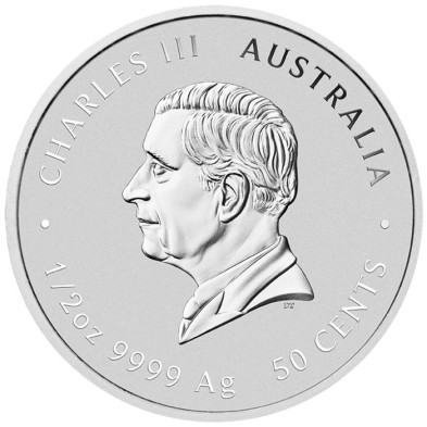 Moneda Plata 0.50$ Half Dollar-Australia-1/2 oz-Serie Lunar III-Cabra- 2027