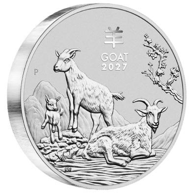 Moneda Plata 30$ Dollars-Australia-1 kg-Serie Lunar III-Cabra- 2027
