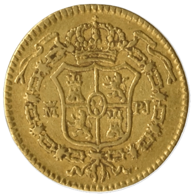 Reverso escudito de oro 1772 escudo coronado con Toison de Oro ceca Madrid PJ