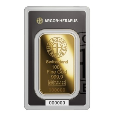 Lingote Oro 100 gramos Argor-Heraeus