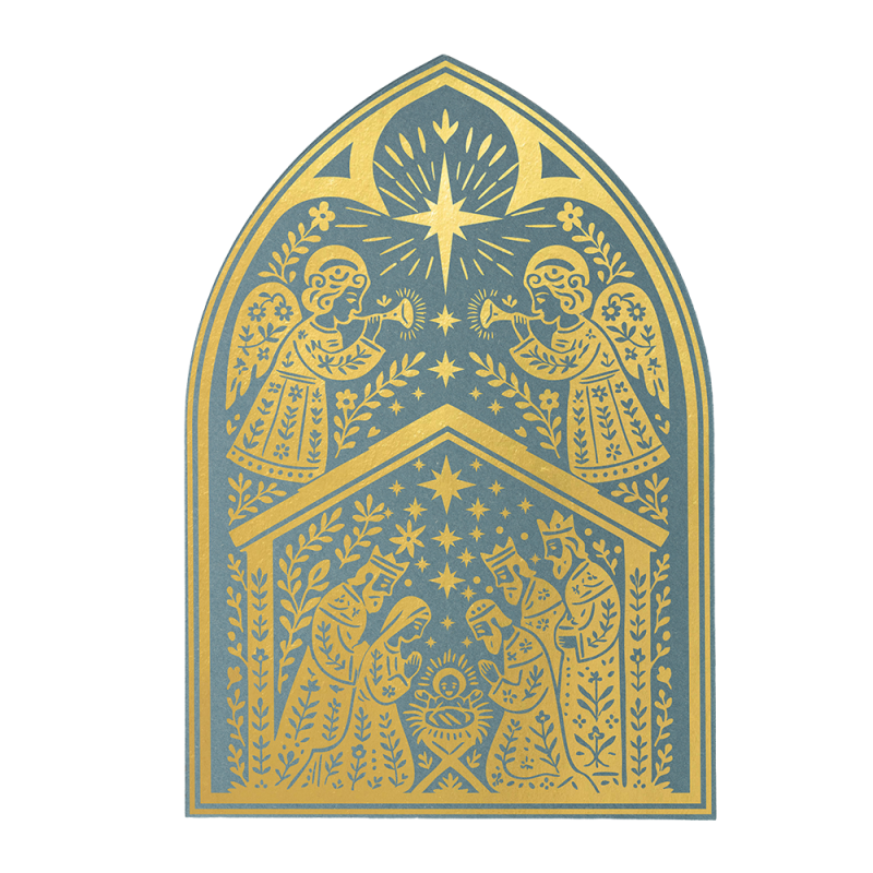 Reverso funda especial de regalo y blister navideño lingote oro 24k PAMP The Nativity 10000 unidades