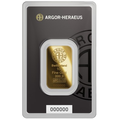Lingote Oro 10 gramos Argor-Heraeus